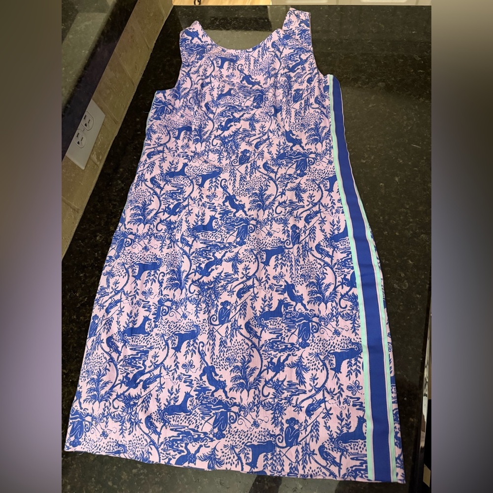 Lilly Pulitzer Pink & Blue Printed Sleeveless Shift Dress